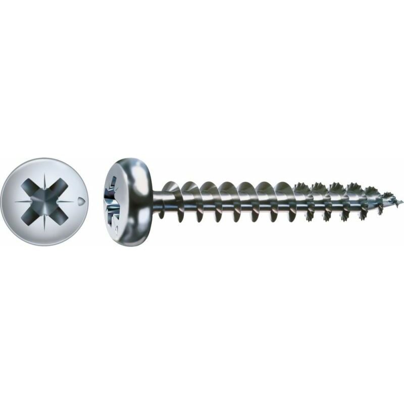 Vis universelle, 3 x 15 mm, 1000 pièces, filetage complet, tête demi-ronde, empreinte cruciforme Z1, pointe s, wirox - 0231010300155 - Spax