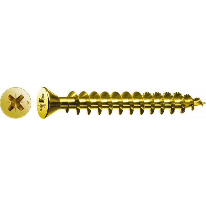 Vis universelle, 3 x 10 mm, 1000 unités, Tête centrante, Tête fraisée, Cruciforme Z1, Pointe s, yellox - 0321020300105 - Spax