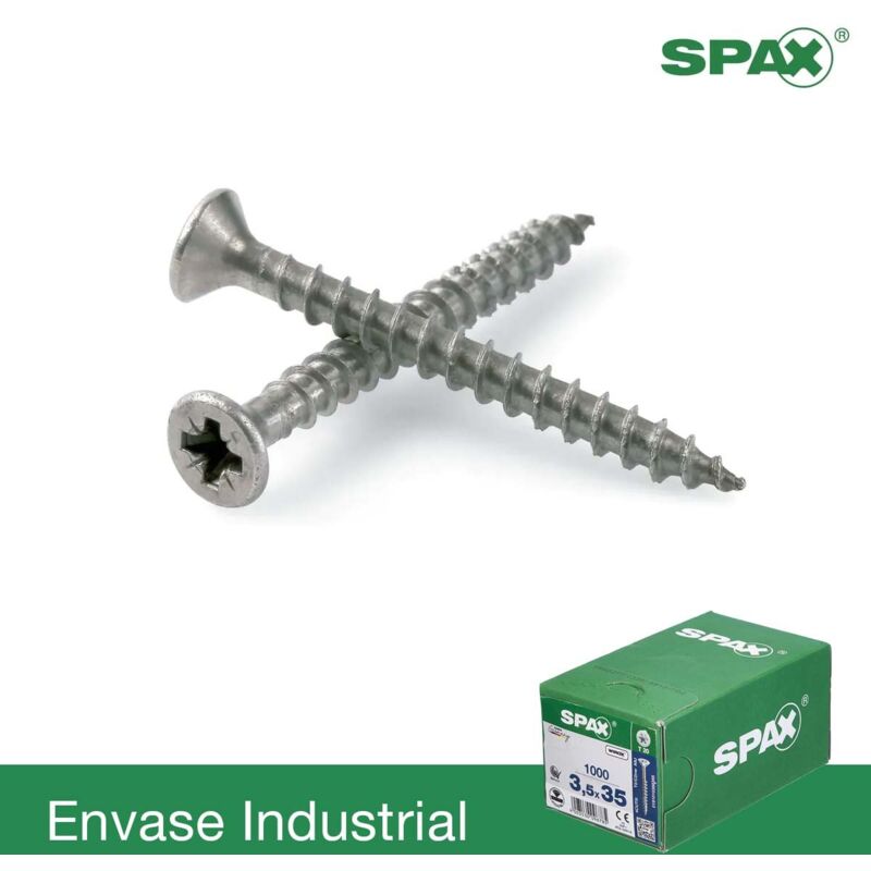 Spax - Boîte de: 500 unités Vis Abc s Tête Plate Zinguée 4,5X45