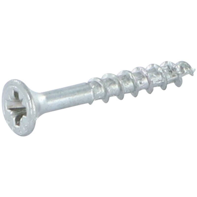 Vis à bois aggloméré tête fraisée empreinte pozidriv acier zingué blanc partiellement filetées Wirox, Ø 5 mm, longueur 80 mm, bo - SPAX