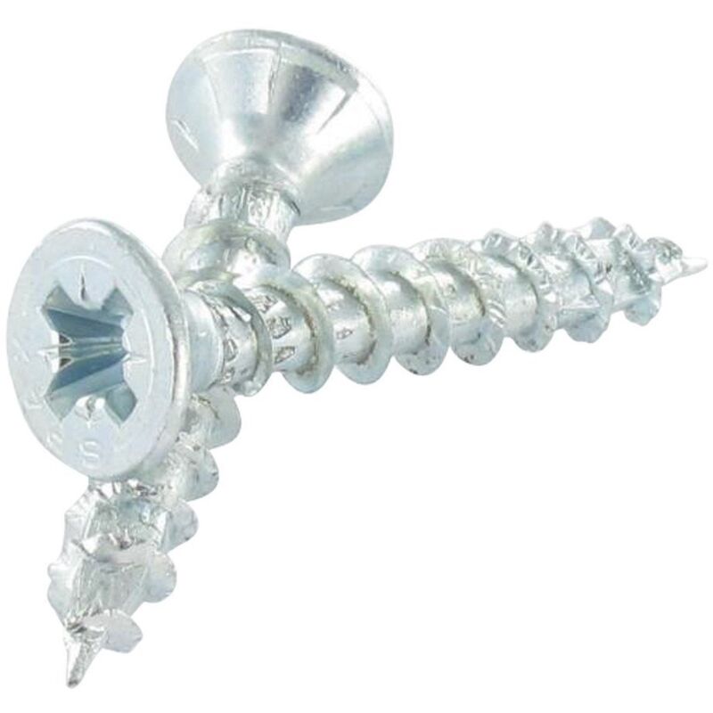 Vis à bois aggloméré tête fraisée Pozidriv acier entièrement filetées Wirox, ø 4 mm, longueur 60 mm, boîte de 500 Spax