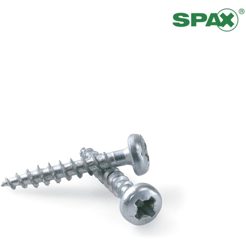 Vis agglo Spax Tête ronde - pz - Acier zingué - 3 x 16 mm - Boîte de 1000
