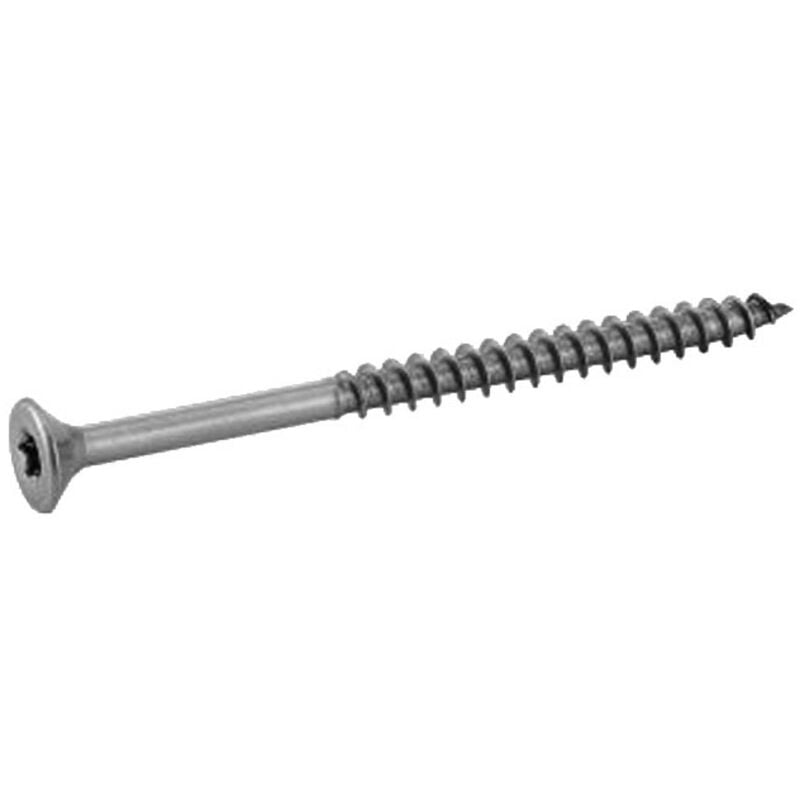 Vis à bois à agglomere tête fraisée six lobes - Filetage partiel - Inox A4 4,5x30/18 mm - Boîte de 200