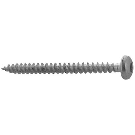 Vis à bois agglomérée tête cylindrique empreinte Torx acier zingué blanc entièrement filetées 4x25 boîte 500 - VISWOOD