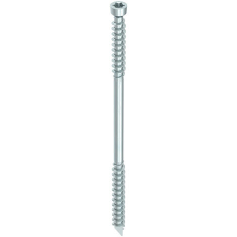 Vis à bois charpente WT acier zingué blanc A3K tête fraisée cylindrique double filet empreinte Torx Drive 6.5x190mm 100 pi - HECO SCHRAUBEN