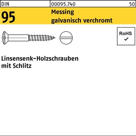 Vis à bois DIN 95 Linsensenkkopf Schlitz xmm
