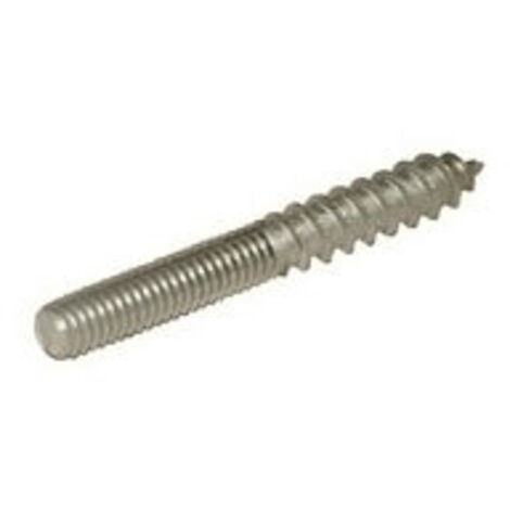 Vis à bois double filet en acier brut – Diamètre 8 mm – Longueur 50 mm – Vendu à l'unité pour bois dur – Serfa