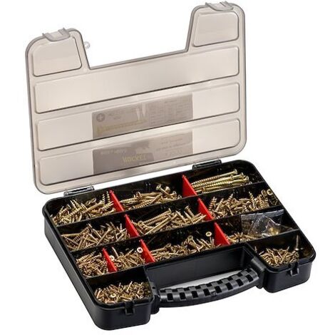 Vis à bois et aggloméré Rocket empreinte Pozi, acier bichromaté - Coffret de 1000 vis + 2 embouts PZ2 - Maxiburo