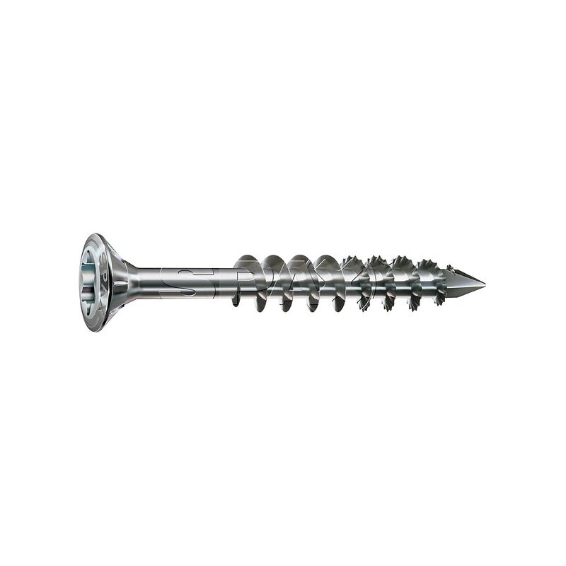 Vis terrasse bois résineux Filetage partiel Tête fraisée bombée Torx® t-star plus T20 Pointe cut Inox A2 - 4.5 x 50 mm Spax