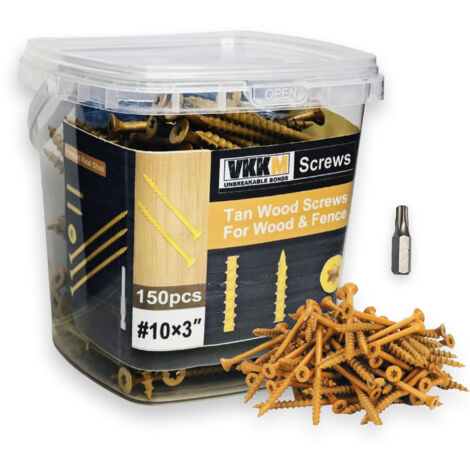 Vis à Bois Jaune, 150PCS 103" - Assemblage Structures Bois, Jardin/Terrasse, Tête Encastrable, Pour Artisans & Bricoleurs