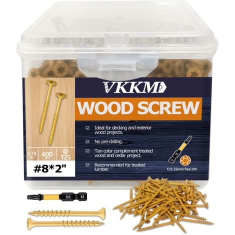 Vis à Bois Jaunes, 400PCS 82" - Fixation Clôtures/Étagères, Extérieur/Intérieur, Revêtement Jaune, Pour Artisans & Amateurs