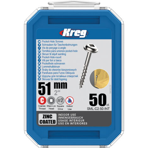 Vis à bois Kreg SML-C2 Maxi-Loc 2 00'' 51 mm 50 unités