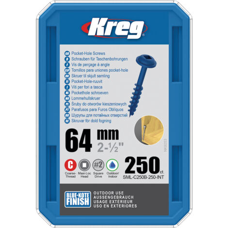 Vis à bois Kreg SML-C250B Maxi-Loc 2 50'' 64 mm 250 pcs. bleu