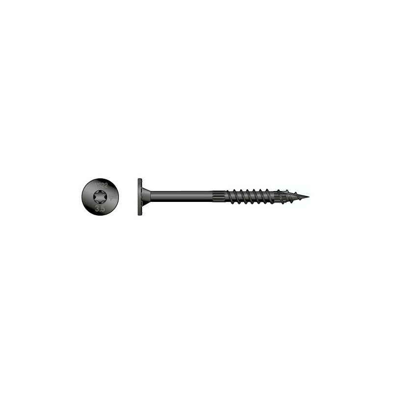 Vis à bois de construction - Tête fraisée - Filetage partiel - Torx 8x111mm - T40 - Boite de 50