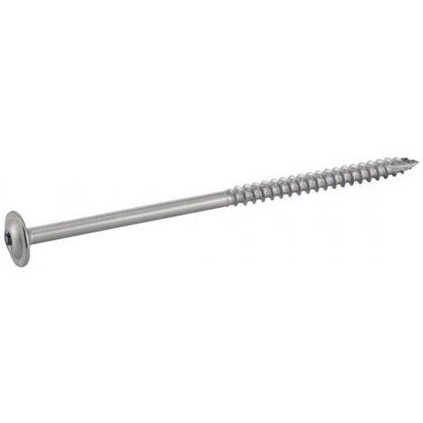 Vis à bois tête plate large inox A2 empreinte Torx T40 8x100mm filetage 70mm boîte de 50 pièces - ACTON