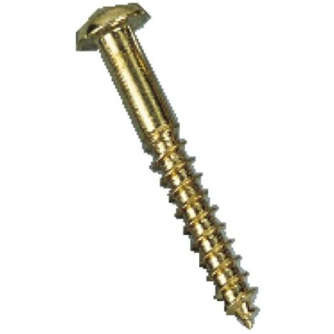 Vis à bois tête ronde fendue laiton, diamètre 3 mm, longueur 20 mm, sachet de 100 vis