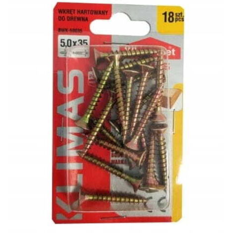 Vis à bois trempées 5x35mm 18pcs PZ2 or