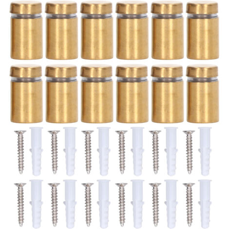 Vis à écarteurs en acier inoxydable 12x20mm - Lot de 12 vis murales pour supports d'affichage et fixation