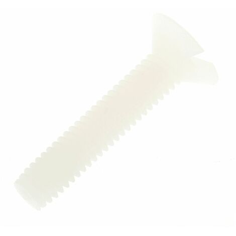 Vis à métaux RS PRO M4 à tête Fraisée fendue en Nylon, 20mm ( Prix pour Sachet de 100 )