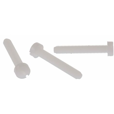 Vis à métaux RS PRO M5 à tête Cylindrique fendue en Nylon, 30mm ( Prix pour Sachet de 100 )