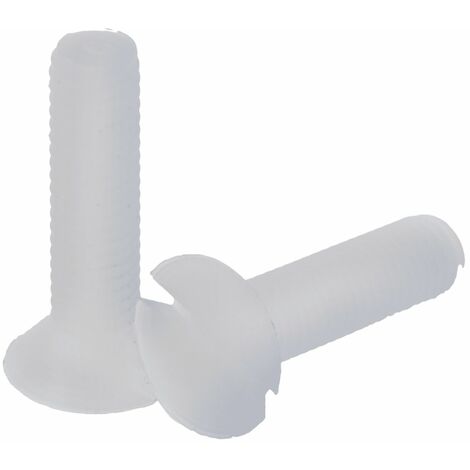 Vis à métaux RS PRO M5 à tête Fraisée fendue en Nylon, 20mm ( Prix pour Sachet de 100 )