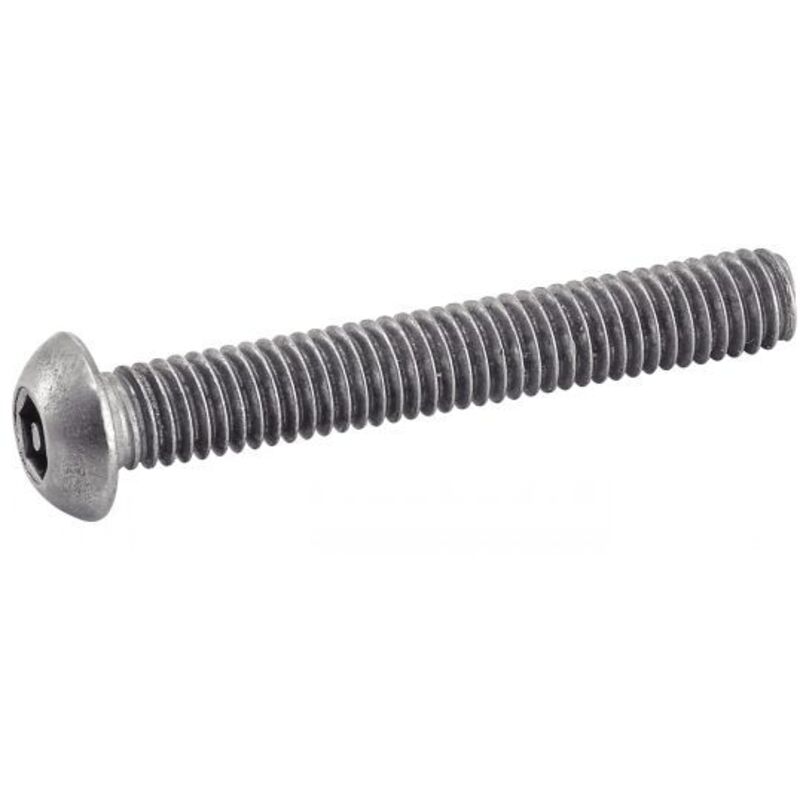 Vis tête bombée six pans creux inviolable - Avec téton central - Inox A2 6x25 mm - Boîte de 100