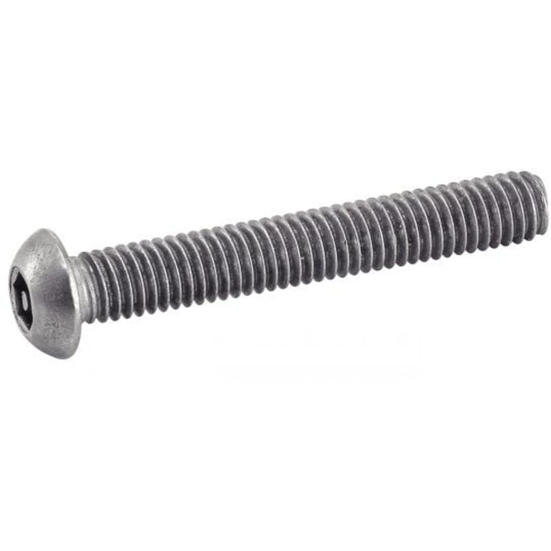 Vis tête bombée six pans creux inviolable - Avec téton central - Inox A2 6x16 mm - Boîte de 100