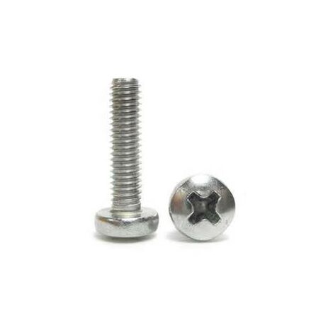 Vis à métaux tête cylindrique bombée classe 4.8 Pozidrive zingué 4X16 boîte de 500 - ULTIMA - 80504016