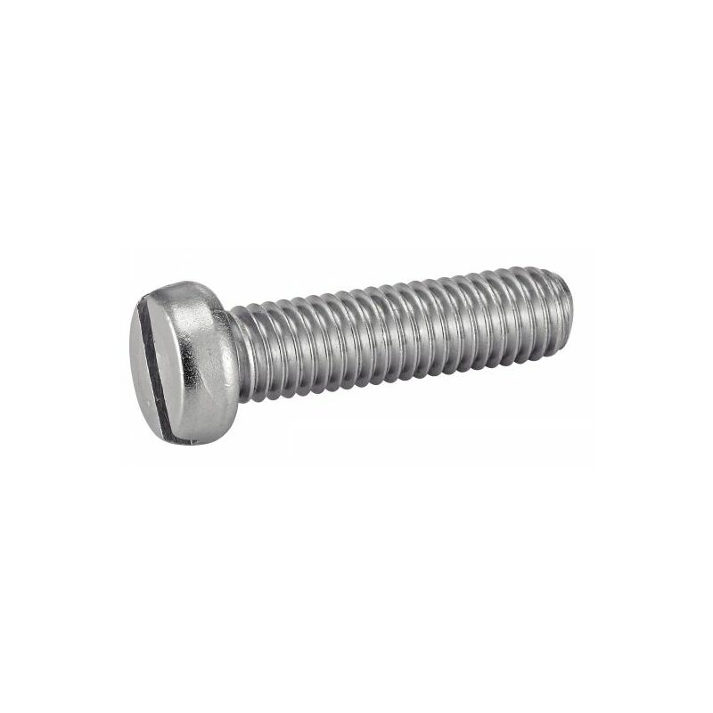 Vis à métaux tête cylindrique fendue - Inox A2 6x55 mm - Boîte de 100
