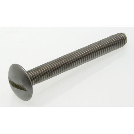 Vis à métaux tête ronde large, Poêlier fendue inox - Longueur: 70 - Qualite Inox: A2 - Diamètre: 6