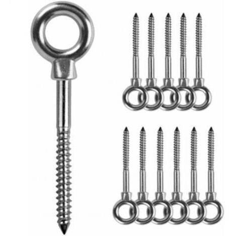 Vis à œil inoxydable 316 M6 × 60 mm – Lot de 12 anneaux de levage pour fixation sécurisée