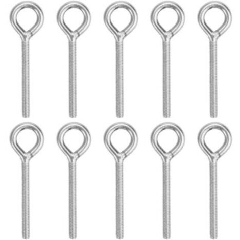 Vis à œillet M6 en Acier Inoxydable 304 avec tige de 74mm - Lot de 10 pièces