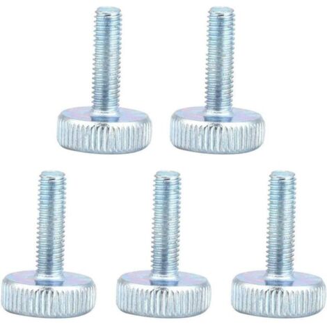 Vis à oreilles M5, vis à oreilles à tête moletée plate en acier au carbone plaqué zinc Vis à oreilles à main pour serrage et desserrage manuels(M525(5pcs))