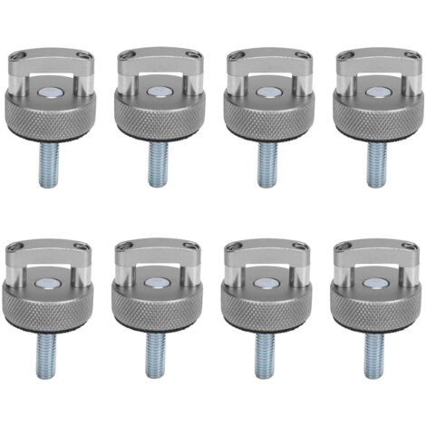 Vis à pouce de fixation à retrait rapide pour dessus rigide, billette en acier et aluminium M8, filetage 1.25, anneau en D intégré pour Bronco 2dr 4dr, argent, 8 pièces