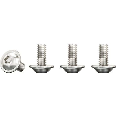 Vis à Tête Bombée avec Bride et Six Pans Creux,M5x12mm Vis à Métaux Acier Inoxydable A2 V2A Boulon à Tête Hexagonale pour Les Connexions Mécaniques,20 Pièces