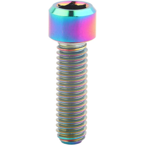 Vis à tête conique en alliage de titane avec rondelle pour vélo (multicolore/M6x20)