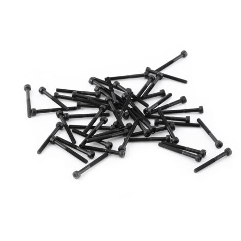 Vis à tête creuse hexagonale M3 noire, filetage partiel, longueur 30mm, lot de 50 unités
