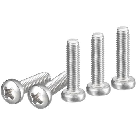 Vis à tête cylindrique, 100 pièces, acier inoxydable 304, tête Phillips, filetage métrique grossier complet, finition brillante, jeu de vis et boulons (M2,5 x 10 mm)