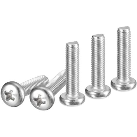 Vis à tête cylindrique, 100 pièces, acier inoxydable 304, tête Phillips, filetage métrique grossier complet, finition brillante, jeu de vis et boulons (M3 x 12 mm)