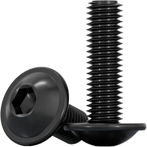 Vis à Tête Cylindrique à Six Pans Creux, M8x20mm Boulon à Tête Hexagonale Acier Inoxydable A2 V2A Vis à Métaux pour Les Connexions Mécaniques, Noir, 10 Pièces