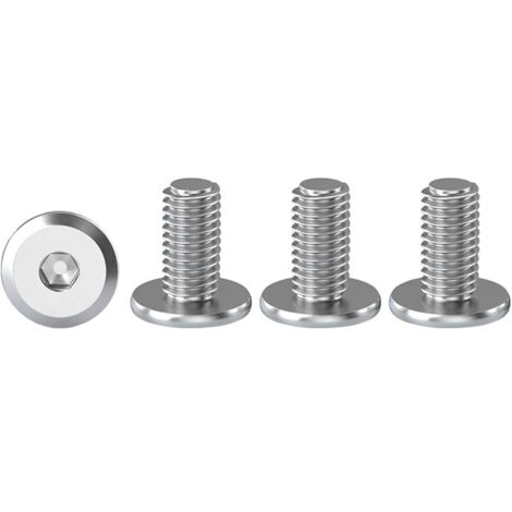 Vis à Tête Cylindrique à Six Pans M4 X 10 mm - Boulons à Tête Plate Hexagonale en Acier Inoxydable A2 V2A - Lot De 20