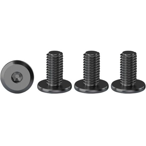 Vis à Tête Cylindrique à Six Pans Noir M4 X 10 mm Boulons à Tête Plate Hexagonale en Acier Inoxydable A2 V2A, Lot De 20