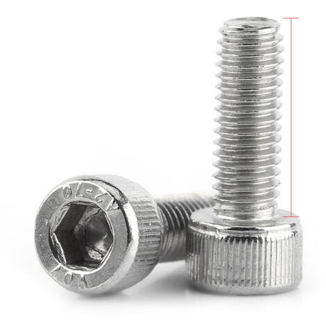 Vis à tête cylindrique creuse hexagonale en acier inoxydable M5, filetage complet (M514)