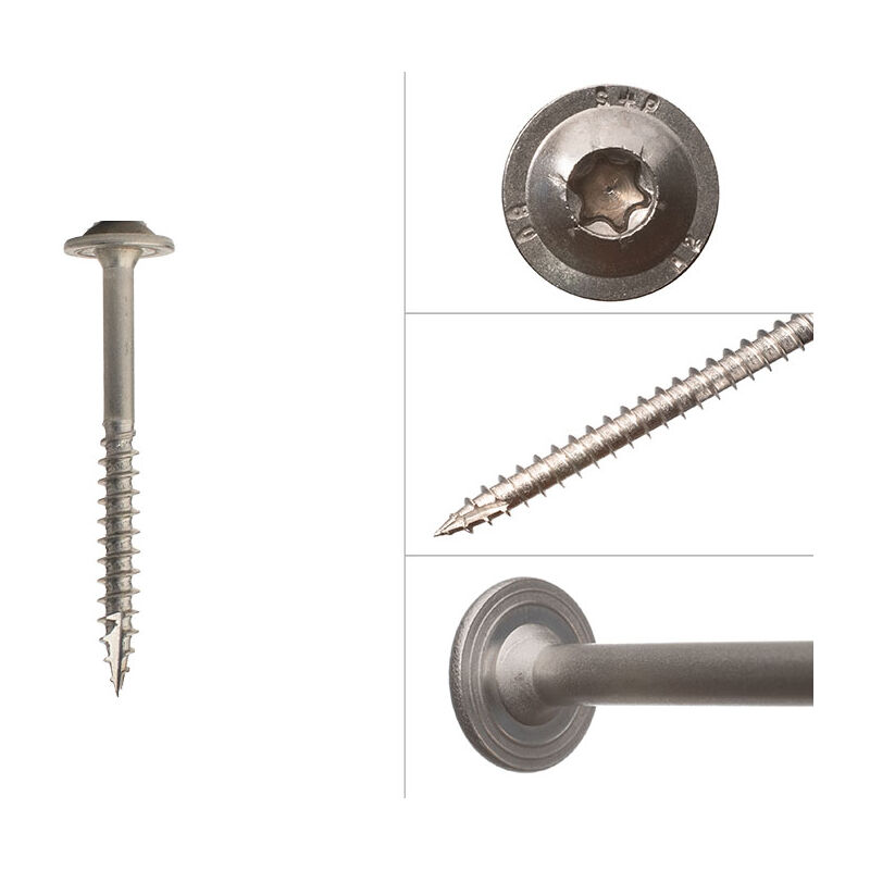 Vis à tête disque en inox A4 6 x 60 mm Torx 25 - Boîte 100 pièces