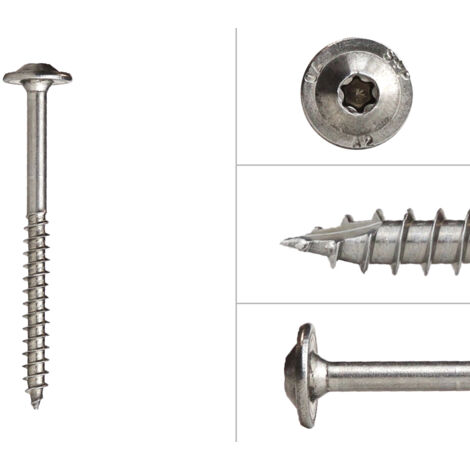 Vis à tête disque en inox A4 6 x 70 mm Torx - Boîte 100 pièces