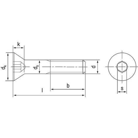 Vis à tête fraisée à six pans creux 8.8 DIN 7991 galvanisées M 3 x 6 conditionnement : 500