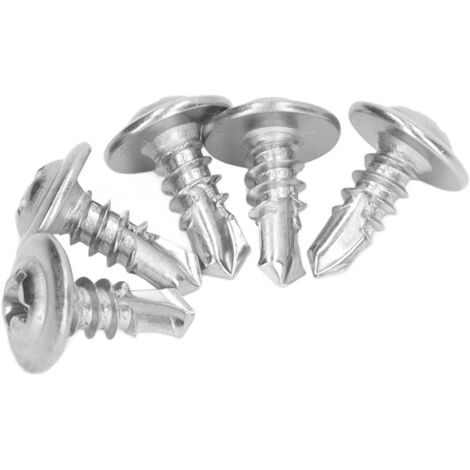 Vis à tête fraisée inox 410 autoforeuse 4,8x13mm avec rondelle intégrée - Lot de 100 pour équipements industriels