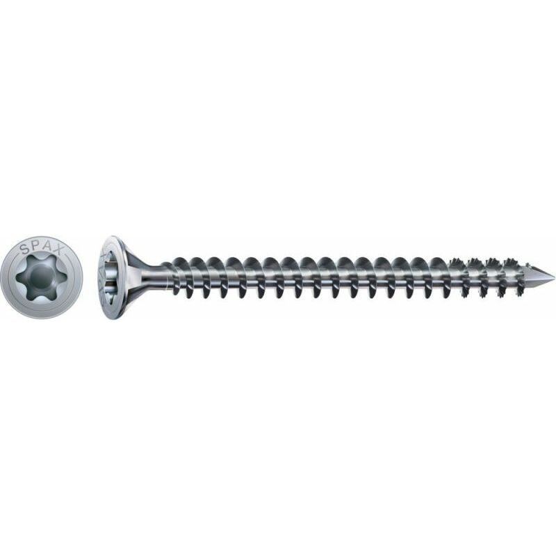 Spax Vis à bois, 8,0 x 160 mm, 50 pièces, filetage complet, tête fraisée, t-star plus T40, pointe cut, wirox - 1201010801605