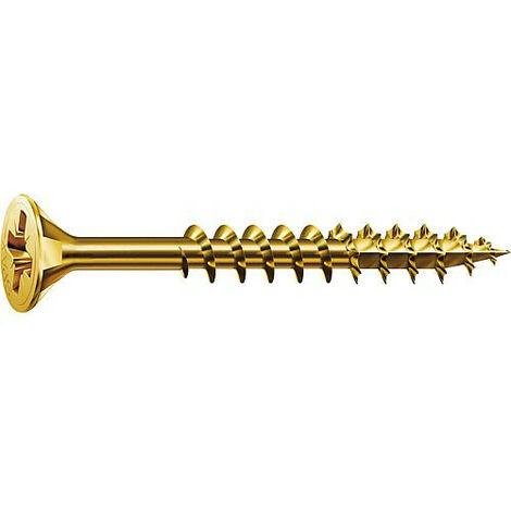 Vis PowerFast FPF II CZF 5,0x40 à Tête fraisée Boîte de 200 zingué blanc empreinte PZ fischer filetage total