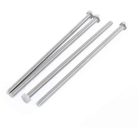 Vis à tête hexagonale entièrement filetée en acier inoxydable M6 x 150 mm, lot de 4